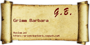 Grimm Barbara névjegykártya